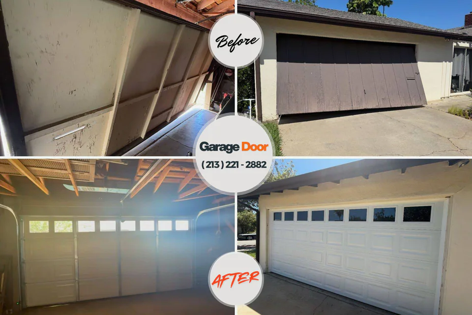 Before and after: garage door repair Salamatof, AK